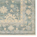 The Orenda Kerensa features heirloom-quality designs of muted and uniquely updated Old World patterns. The Kerensa area rug boasts a beautifully washed medallion motif with an antique Oushak-inspired vibe. The cream tone is accented with cool blues, greens, and warm beige hues for added depth and intrigue. Amethyst Home provides interior design, new home construction design consulting, vintage area rugs, and lighting in the Los Angeles metro area.