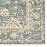 Featuring Orenda Kerensa Hand-Knotted Rug by Jaipur Living at Amethyst Home. The Orenda Kerensa features heirloom-quality designs of muted and uniquely updated Old World patterns. The Kerensa area rug boasts a beautifully washed medallion motif with an antique Oushak-inspired vibe. The cream tone is accented with cool blues, greens, and warm beige hues fo. Amethyst Home provides interior design, new home construction design consulting, vintage area rugs, and lighting in the Los Angeles metro area.