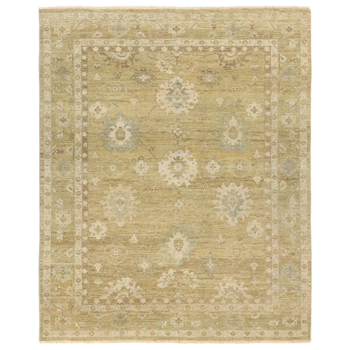The Onessa Khalla marries traditional motifs with soft, subdued colorways for the perfect blend of fresh and time-honored style. These hand-knotted wool rugs feature a hand-sheared quality that lends the design a coveted vintage impression. The Challa rug features a floral, trellis pattern in cream and green with accents of taupe and brown. Amethyst Home provides interior design, new home construction design consulting, vintage area rugs, and lighting in the Salt Lake City metro area.