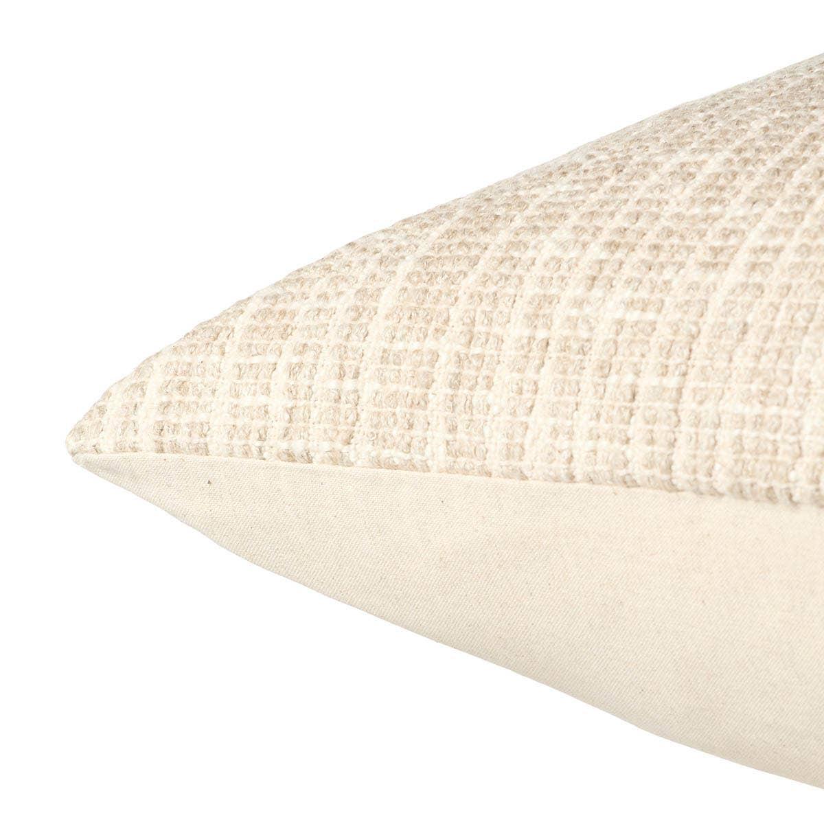 The handcrafted Cueva throw pillow delights with a striped plaid design in hues of cream and beige. The neutral tones establish a versatile accent piece that works in any indoor space.Indoor Pillow Amethyst Home provides interior design, new home construction design consulting, vintage area rugs, and lighting in the Scottsdale metro area.