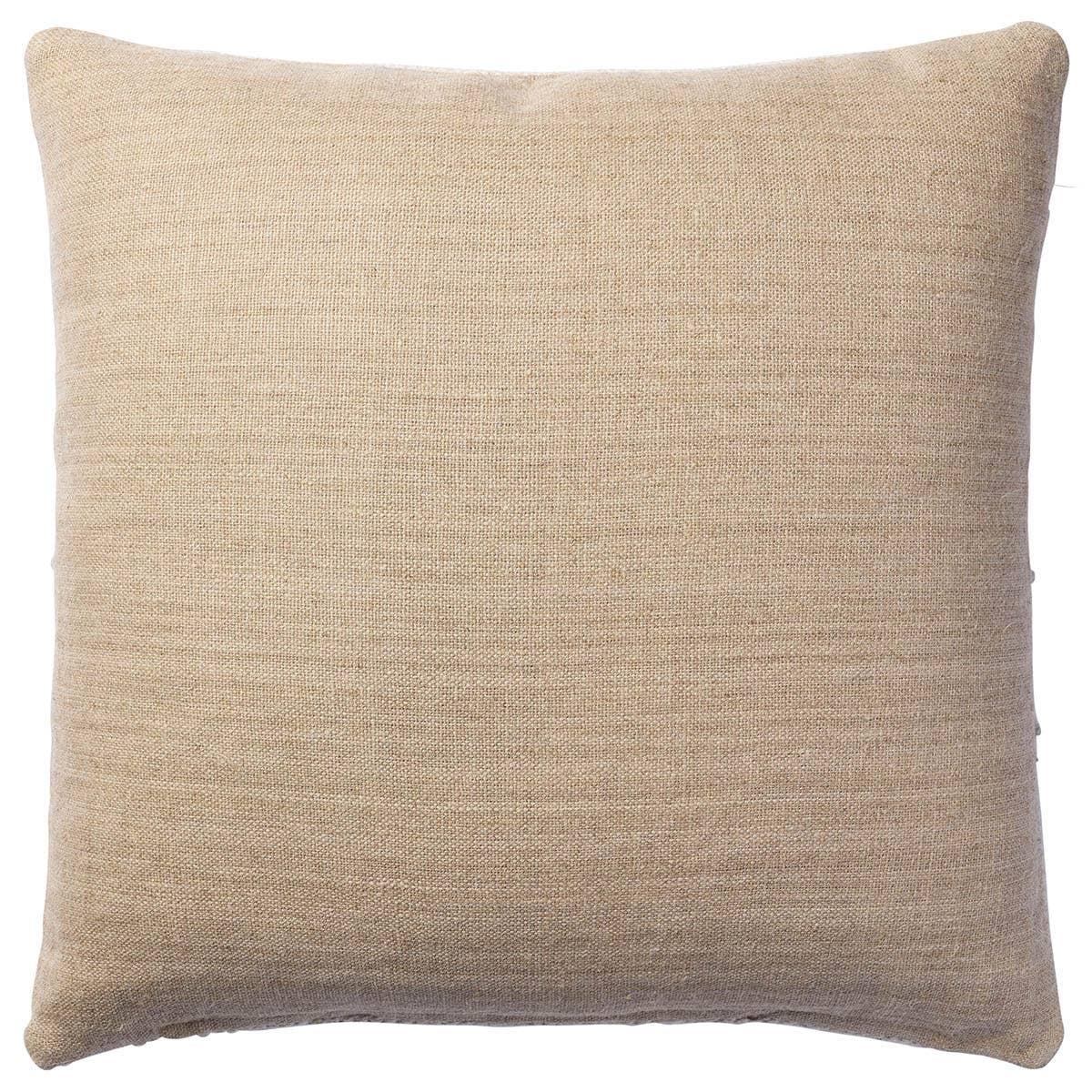 The handmade Idyllwild throw pillow is crafted with 100% wool for a durable and natural accent piece. This design features two parallel charcoal stripes paired with beige and cream with specs of gray and rust throughout.Indoor Pillow Amethyst Home provides interior design, new home construction design consulting, vintage area rugs, and lighting in the Dallas metro area.