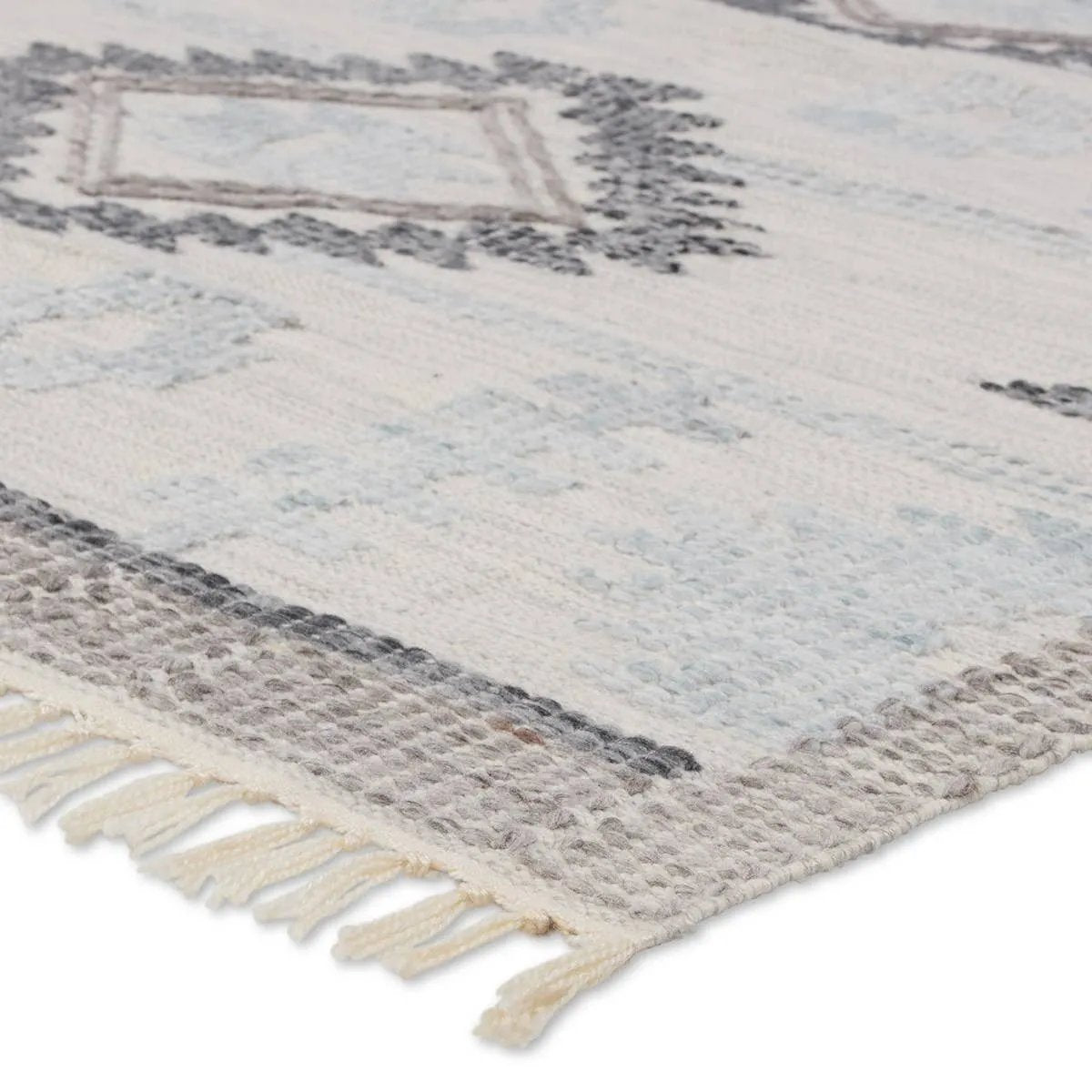 The Revelry collection marries global modernity with durable, performance fibers. The light and airy Winger area rug boasts a captivating geometric medallion in a stunning silver, black, cream, and taupe colorway. Amethyst Home provides interior design, new home construction design consulting, vintage area rugs, and lighting in the Alpharetta metro area.