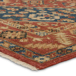The Rhapsody collection features heirloom-quality designs of stunningly abrashed Old World patterns. The Lucius area rug boasts a beautifully washed center-medallion with a decorative border. The red tones are accented with blue, black, cream, orange, and brown hues for added depth and intrigue. This durable wool handknot anchors living spaces with a fresh take on vintage style. Amethyst Home provides interior design, new construction, custom furniture, and area rugs in the Scottsdale metro area.