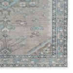 The Salinas Santita is punctuated by both vibrant and neutral hues and combined with intricate details, lending a stunning transitional look to any home. The Santita rug makes a moody statement with grounding hues and a tribal, medallion motifs. This durable, artisan-made rug features geometric accents in a serene gray, blue, and taupe colorway. Amethyst Home provides interior design, new home construction design consulting, vintage area rugs, and lighting in the Houston metro area.