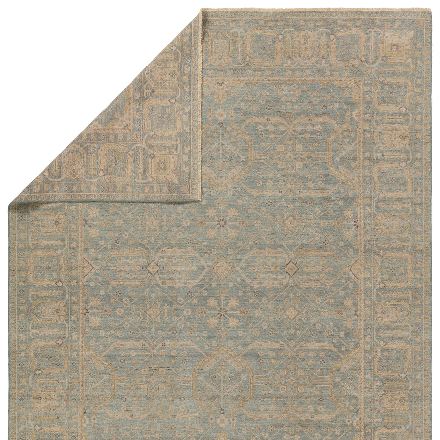 The vintage-inspired Tierzah collection features an antiqued wash and intricate traditional designs. The Maison wool rug boasts a Persian knot construction and tonal gray, tan, muted gold, and gray that grounds any space. This artisan-made rug features fringe trimmed details for a touch of global charm that pair perfectly with the intricate, floral trellis and border pattern. Amethyst Home provides interior design, new construction, custom furniture, and area rugs in the Dallas metro area.