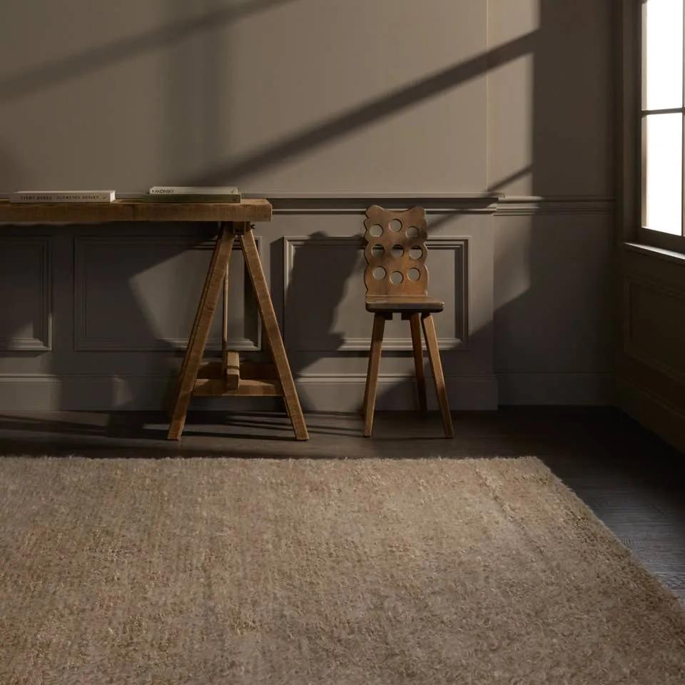 Featuring Vivre Dulcet Hand-Knotted Rug by Jaipur Living at Amethyst Home. The meticulously sourced, 100% Cashmere, Vivre Dulcet will completely transform your space. Indulge in unparalleled warmth and softness underfoot, as this hand knotted masterpiece defines sophistication and minimalistic perfection. With its solid Beige Dulcet design, this showstopper i. Amethyst Home provides interior design, new home construction design consulting, vintage area rugs, and lighting in the Houston metro area.