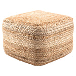 This square pouf offers natural, organic-inspired style to living rooms and bedrooms. With a braided weave of jute, this texture-rich accent lends a global yet perfectly neutral look.  18"w x 18"d x 12"h 100% Jute India 