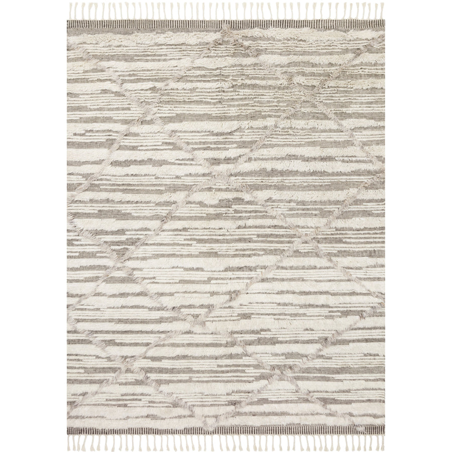 Tapis noué à la main Khalid ivoire/taupe