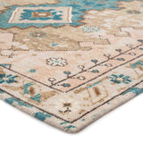 The artisan-made Kai collection effortlessly blends the contemporary influence of color with traditionally timeless looks. Exceptionally made and artfully designed, the hand-knotted Pathos area rug infuses homes with vintage allure and an on-trend colorway. Abrashed blue, tan, and blush tones add a chic femme look to the geometric and floral details of this durable wool rug.  Hand-Knotted 100% Wool KAI09 Pagoda Blue/Pastel Rose Tan