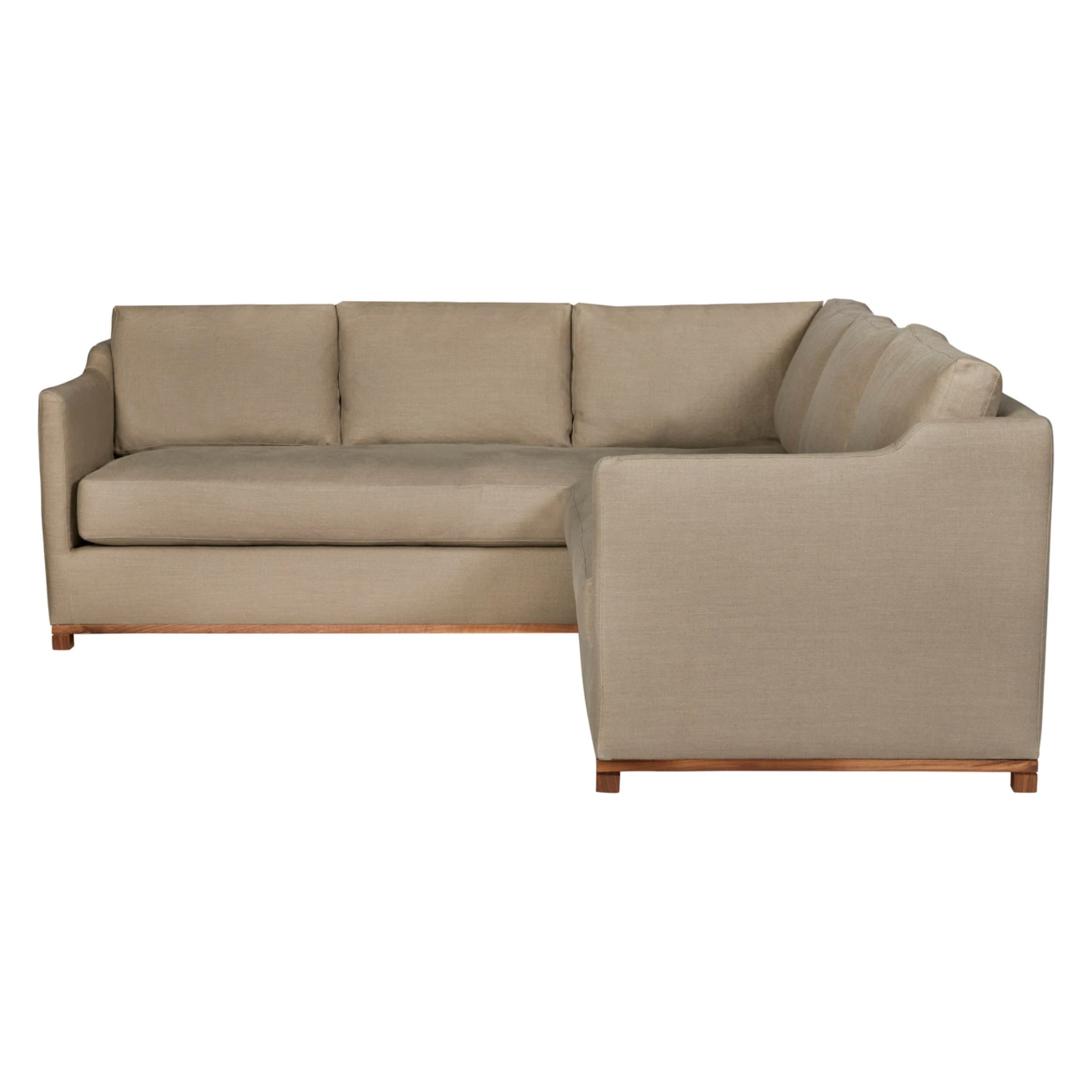 The Kardell Upholstered 2 arm Sectional by Cisco Brothers has clean lines and a modern feek. Get the whole family together for game night or getting your friends together, this is a piece that will be everyone's favorite.   Overall: 90"w x 90"d x 30"h