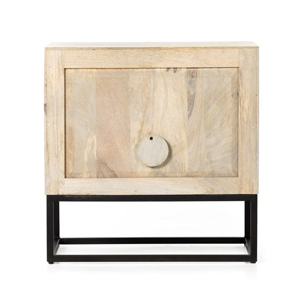 The Kelby Cabinet Nightstand adds a natural, modern feel to any space. A simple minimalist look without sacrificing storage for all your bedside needs. We love the clean lines of this piece with the intentional detailing on the front panel. Amethyst Home provides interior design services, furniture, rugs, and lighting in the Newport Beach metro area.