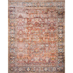 Layla Spice/Marine Rug - Amethyst Home The Layla Collection is traditional and timeless, with a beautiful lived-in design that captures the spirit of an old-world rug. This traditional power-loomed rug is crafted of 100% polyester with a classic and sophisticated color palette and subtle patina.