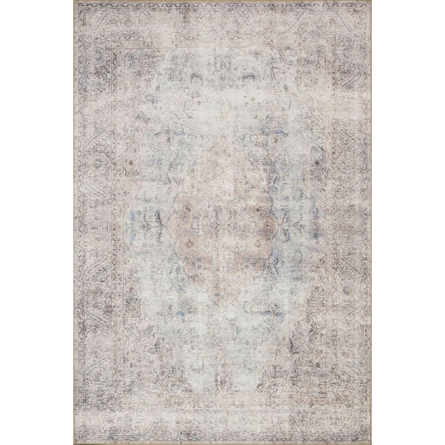 Loren Silver/Slate Rug - Amethyst Home Timeless and classic, the Loren Collection offers vintage hand-knotted looks at an affordable price. Created in Turkey using the most advanced rug-making technology, these printed designs provide a textured effect by portraying every single individual knot on a soft polyester base.