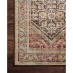 The Loren Charcoal / Multi Area Rug, or LQ17, offers vintage hand-knotted looks at an affordable price. This power loomed rug is perfect for living rooms, dining rooms, or other high traffic areas. These printed designs provide a textured effect by portraying every single individual knot on a soft polyester base.
