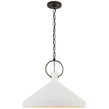 We love the large shade and circular detail found on this Limoges Grande Pendant by Visual Comfort. This would look gorgeous over a kitchen island, kitchen sink, or other area needing extra light.   Designer: Suzanne Kasler