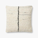 Experience the warmth and softness of the Amber Carla Ivory / Black Pillow. Hand woven with wool, polyester, and cotton, this pillow has a hidden flap closure and an antique bronze finish zipper with the Loloi logo. Finished with a knife edge and beige backing, this pillow will bring a cozy and inviting feeling to your home. Amethyst Home provides interior design, new home construction design consulting, vintage area rugs, and lighting in the Boston metro area.