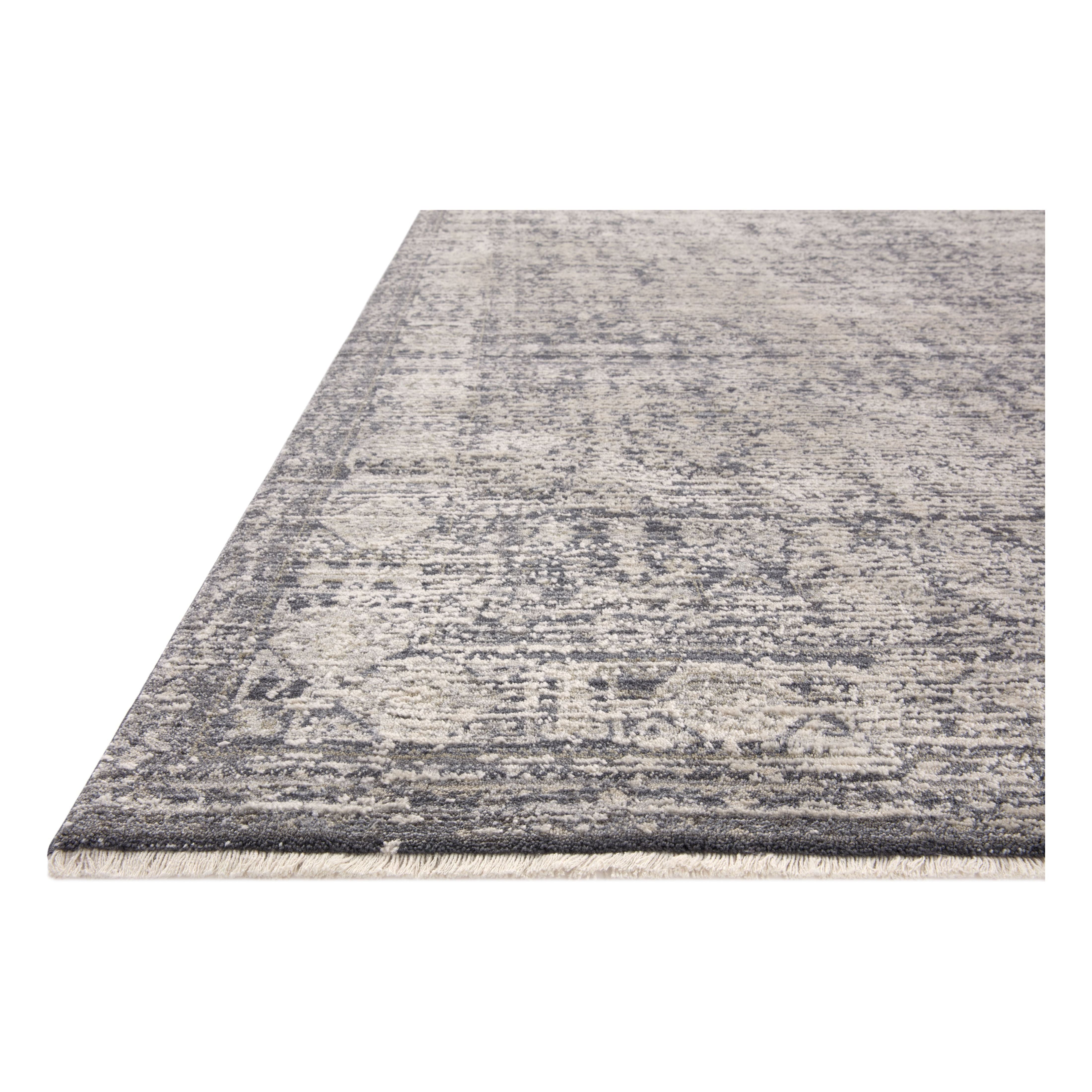 Featuring Amber Lewis x Loloi Alie Charcoal / Dove Rug by Loloi at Amethyst Home. Amber Lewis x Loloi Alie Charcoal / Dove Rug have an elevated antique look and plush, modern feel. The rug’s underlying traditional motif is overlaid with a slightly higher pile that creates a softening effect like early morning fog. The Alie Collection for Amber Lewis × Loloi is power-loomed in Turkey with durab. Amethyst Home provides interior design services, furniture, rugs, and lighting in the Dallas metro area.