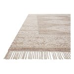 The Rivers Collection by Angela Rose x Loloi is a modern flatweave area rug with a reversible design featuring symmetrical motifs. Woven of wool, cotton, and jute, Rivers combines natural materials with an airy, natural aesthetic. The soft colors of the rug create a watercolor effect that adds artful depth to the neutral palette. Amethyst Home provides interior design, new home construction design consulting, vintage area rugs, and lighting in the Charlotte metro area.