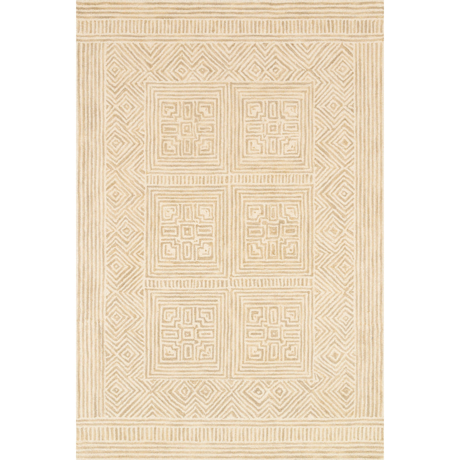 The Boceto Ivory / Sand area rug is hand-tufted of 100% wool by skilled artisans for an easy to care and maintain rug. The rug features stunning colors of ivory and sand and brings a warm texture to the room. The design offers textural, linear and precise detail giving the Boceto Ivory / Sand area rug a refined yet playful vibe. The Boceto Rug Collection is crafted by Loloi for ED Ellen DeGeneres.