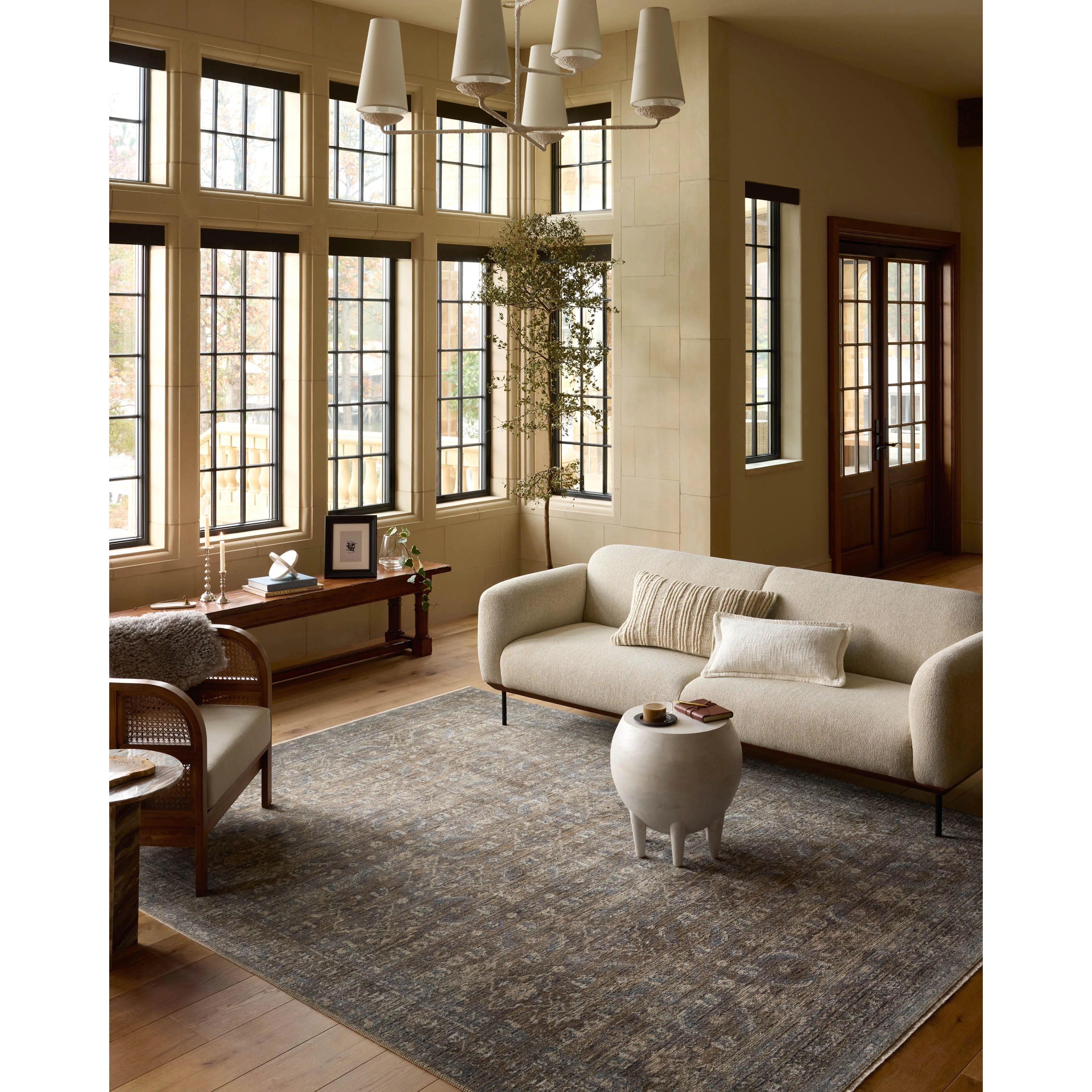 ✦Vintage rug✦ 133×85cm ブルガリア産　ナチュラルラグ Heritage Lagoon / Tobacco Rug 📷 Try this rug virtually – Amethyst