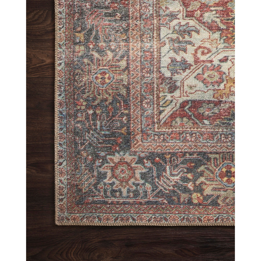Perfect for families with kids, pets, and easy to maintain. The Loren Brick/Multi LQ-14 rug from Loloi has the spirit of a vintage rug and comes in area, cute kitchen, and hallway runner sizes with intricate patterns to warm up the room with tones of blue, red, and ivory. Amethyst Home provides interior design, new construction, custom furniture, and rugs for the Chicago metro area.