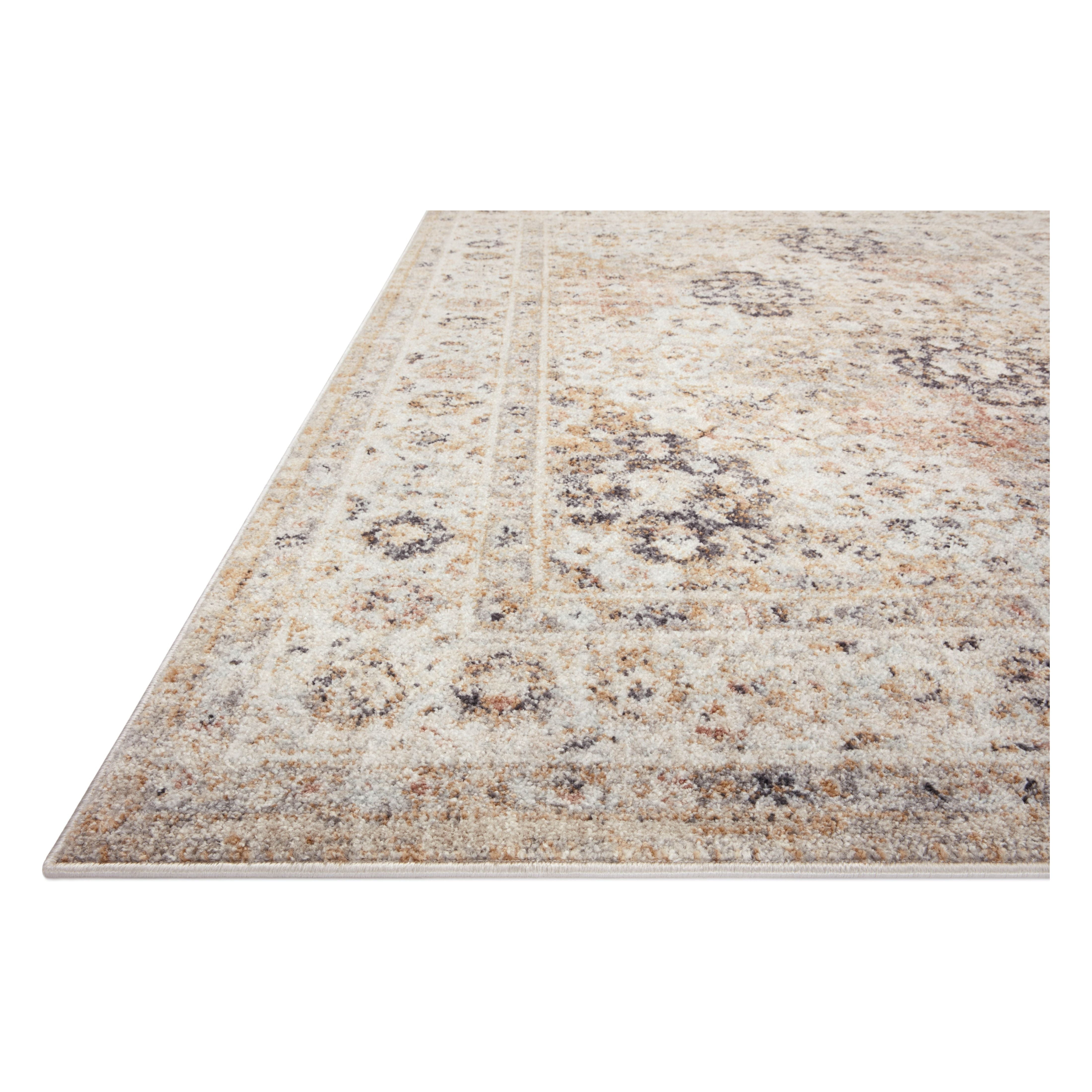 Inspired by antique Turkish Oushak carpets with large-scale motifs, the Monroe Beige / Multi Rug modernizes the traditional design in neutral palettes, many of which have black details that anchor the rug in the room. Monroe is power-loomed of 100% polypropylene for easy care and reliable durability. Amethyst Home provides interior design, new home construction design consulting, vintage area rugs, and lighting in the Newport Beach metro area.