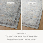Inspired by antique Turkish Oushak carpets with large-scale motifs, the Monroe Sky / Gold Rug modernizes the traditional design in neutral palettes, many of which have black details that anchor the rug in the room. Monroe is power-loomed of 100% polypropylene for easy care and reliable durability. Amethyst Home provides interior design, new home construction design consulting, vintage area rugs, and lighting in the Newport Beach metro area.