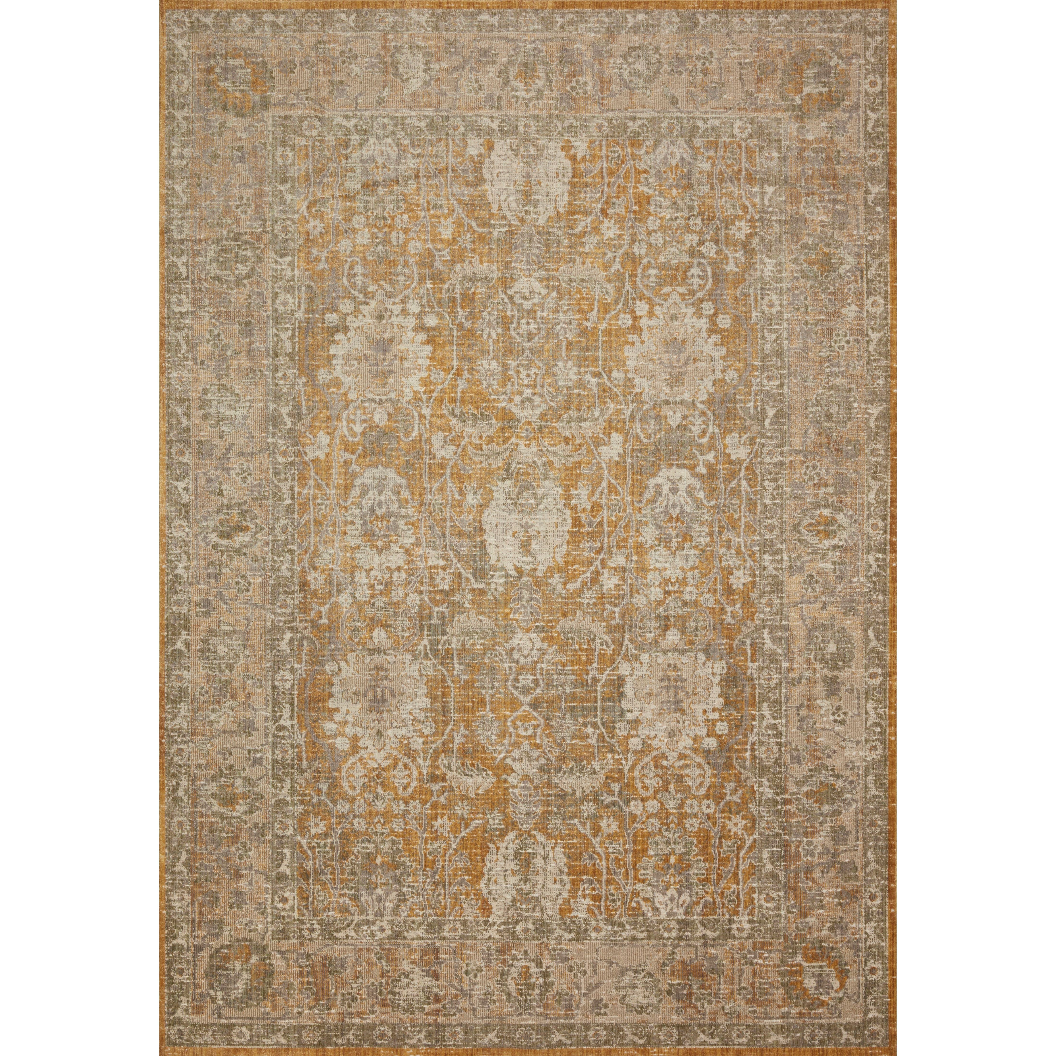 Durable, low pile, and soft underfoot, this rug is inspired by classic vintage and antique rugs. The Rosemarie Chris Loves Julia Gold / Sand ROE-01 rug from Loloi features a beautiful vintage pattern and patina. The rug is easy to clean, never sheds, and perfect for living rooms, dining rooms, hallways, and kitchens!