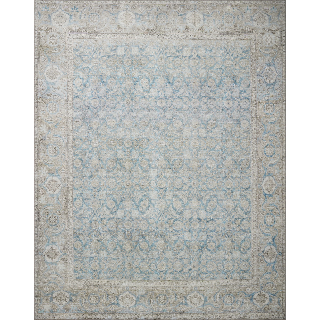 Power-loomed of 100% polyester, the Wynter Ocean / Silver WYN-10 area rug from Loloi showcases a one-of-a-kind vintage or antique area rug look at an affordable price. The rug is ideal for high traffic areas due to the rug's durability making it perfect for living rooms, dining rooms, kitchens, hallways, entryways. Amethyst Home provides interior design, new construction, custom furniture, and rugs for the Omaha and Lincoln metro area.
