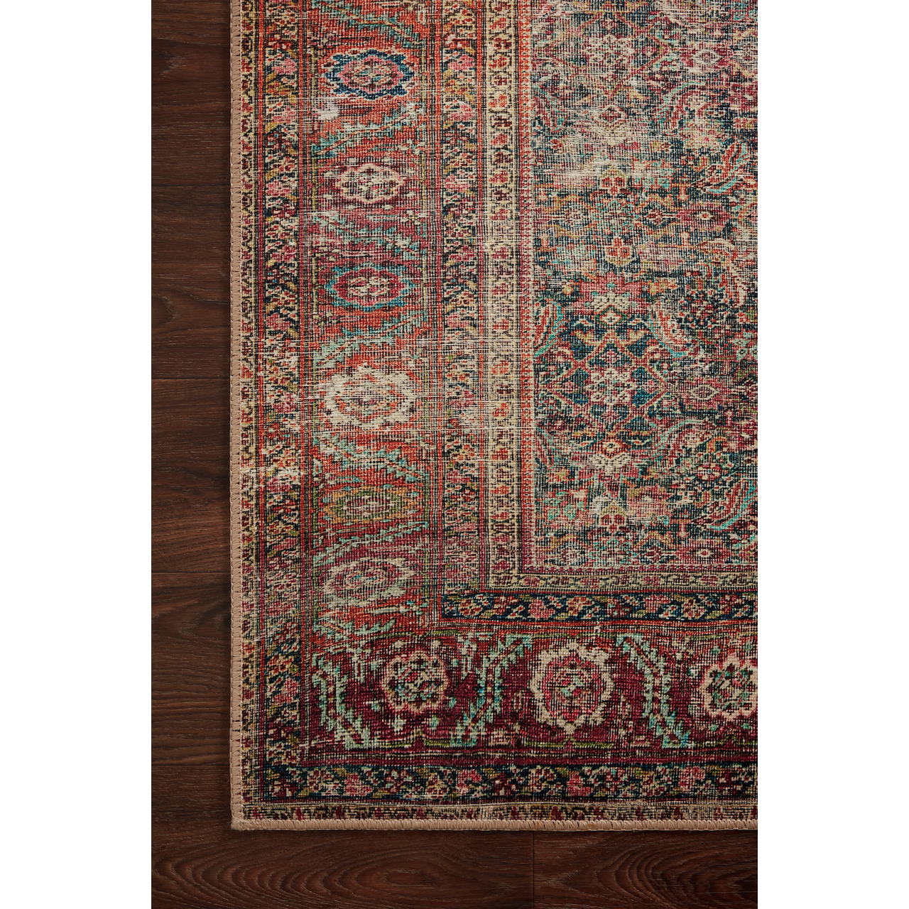 Power-loomed of 100% polyester, the Wynter Onyx / Multi WYN-09 area rug from Loloi showcases a one-of-a-kind vintage or antique area rug look at an affordable price. The rug is ideal for high traffic areas due to the rug's durability making it perfect for living rooms, dining rooms, kitchens, hallways, entryways. Amethyst Home provides interior design, new construction, custom furniture, and rugs for the Austin, Dallas, and Houston metro area.