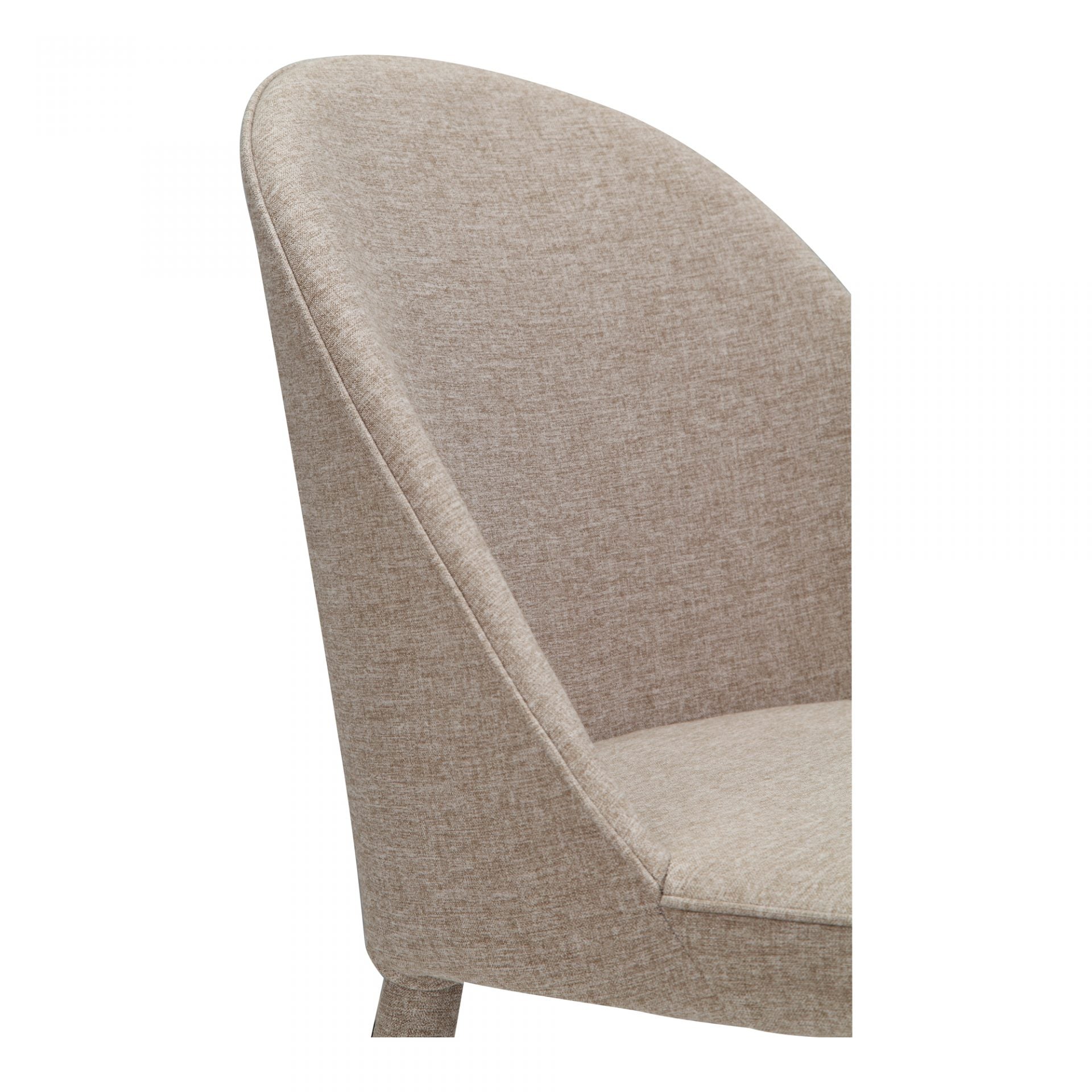 The slim legs of this Burton Light Grey Fabric Dining Chair give it a contemporary modern design. The foam cushion makes this an extremely comfortable and attractive dining chair.   Size: 19"W x 22"D x 33"H Seat Height: 18" Materials: Upholstery 100% Polyester, Iron Frame, Plywood, Foam