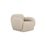 The Hazel lounge chair embraces minimalist, understated elegance with its low-profile, modernist silhouette. Wrapped in exaggerated boucle fabric, it offers a distinct tactility and comfort. The bold, curved arm design makes a stylish statement, harmonizing with the sleek form to create an inviting focal point in any setting Amethyst Home provides interior design, new home construction design consulting, vintage area rugs, and lighting in the Park City metro area.