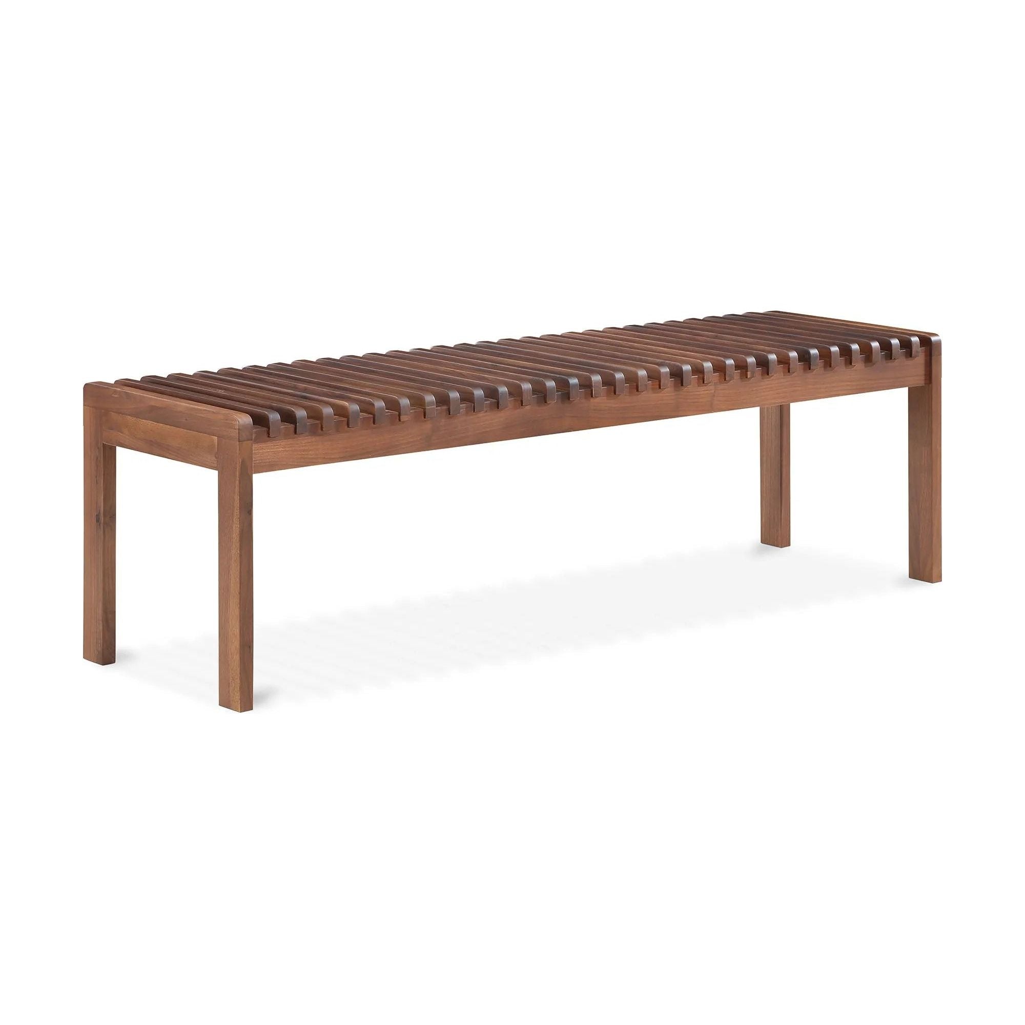 A pinch of panache with slat detailing, the solid wood Rohe bench is an ode to mid-century craftsmanship. A celebration of versatility, style this accent piece in the bedroom, dining room, living room, bathroom or entryway. Available in oak and walnut, Rohe adds natural allure to any space—this is visual styling made easy Amethyst Home provides interior design, new home construction design consulting, vintage area rugs, and lighting in the Omaha metro area.