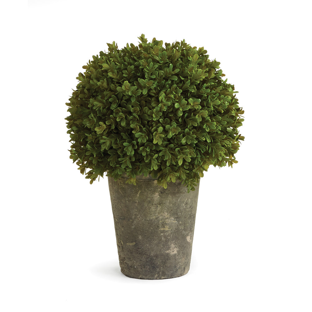 Noted designer Barclay Butera has created these delicate and dainty faux boxwoods. The beautiful profile of each topiary is exactly what boxwood lovers are looking for. Amethyst Home provides interior design, new construction, custom furniture, and area rugs in the Kansas City metro area.