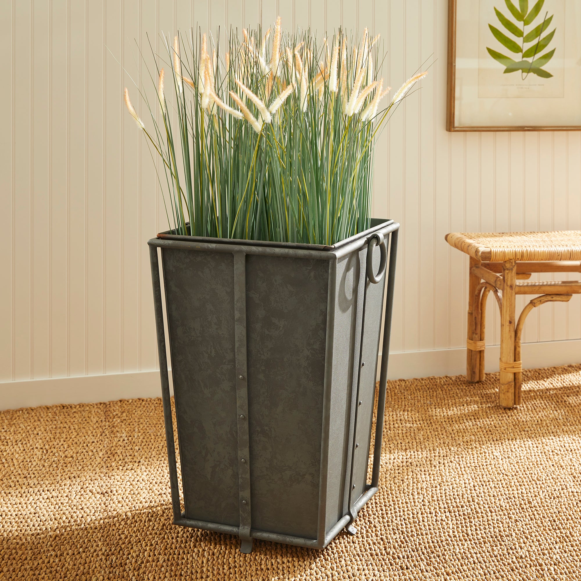 With metal liners that easily slide out, the Callahan Tapered Planter is as practical as it is handsome. The rounded handles and traditional design make it an outdoor classic. Amethyst Home provides interior design, new construction, custom furniture, and area rugs in the Miami metro area.