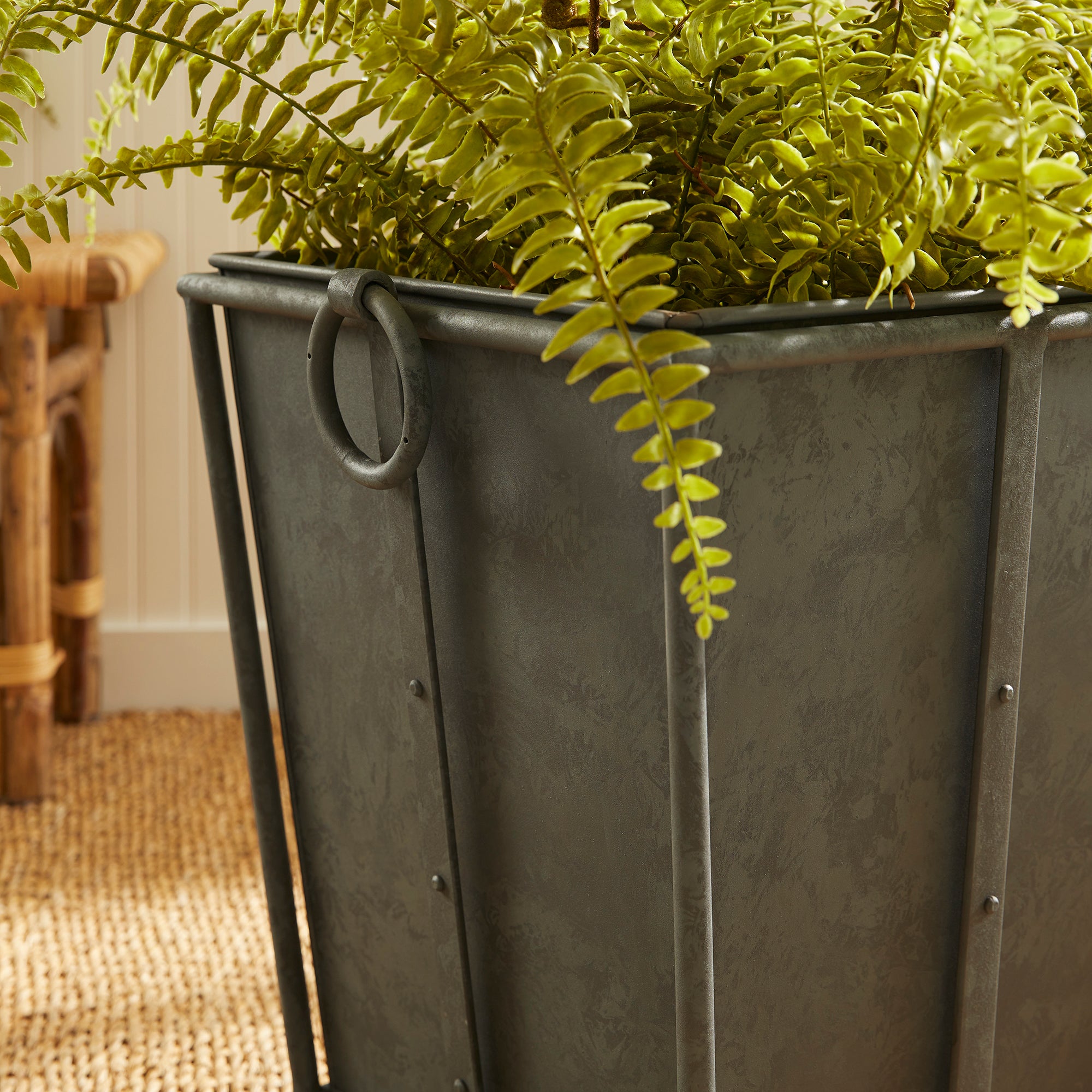 With metal liners that easily slide out, the Callahan Tapered Planter is as practical as it is handsome. The rounded handles and traditional design make it an outdoor classic. Amethyst Home provides interior design, new construction, custom furniture, and area rugs in the Monterey metro area.