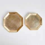 A geometric shape and sleek look make these cast aluminum trays unique. Line with a collection of candles for a golden, contemporary touch. They are dry food safe, so serve your favorite muffins or rolls in style at your next gathering. Amethyst Home provides interior design, new construction, custom furniture, and area rugs in the Boston metro area.