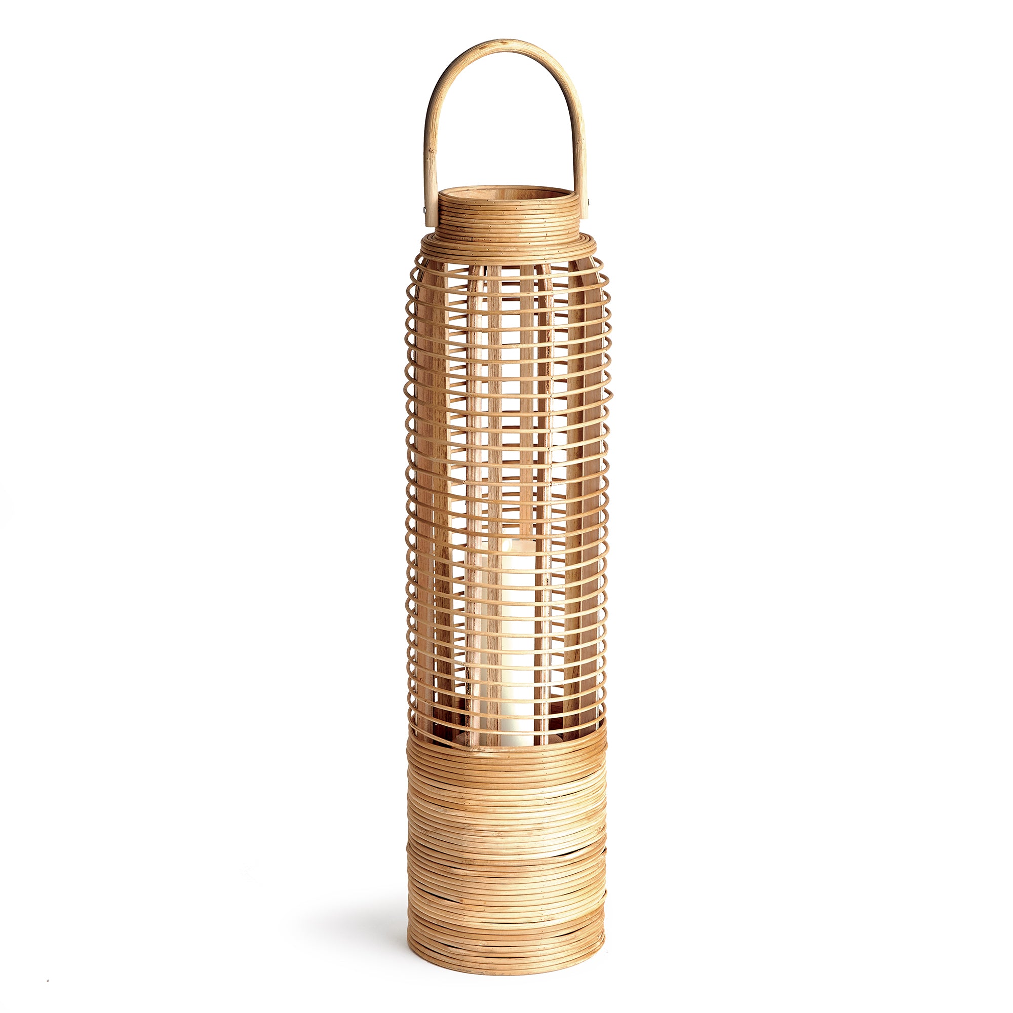 With a tall and slender rattan body, this large scale lantern really makes a statement. At home in the coastal setting or anywhere needing a touch of nature. Amethyst Home provides interior design, new construction, custom furniture, and area rugs in the Winter Garden metro area.