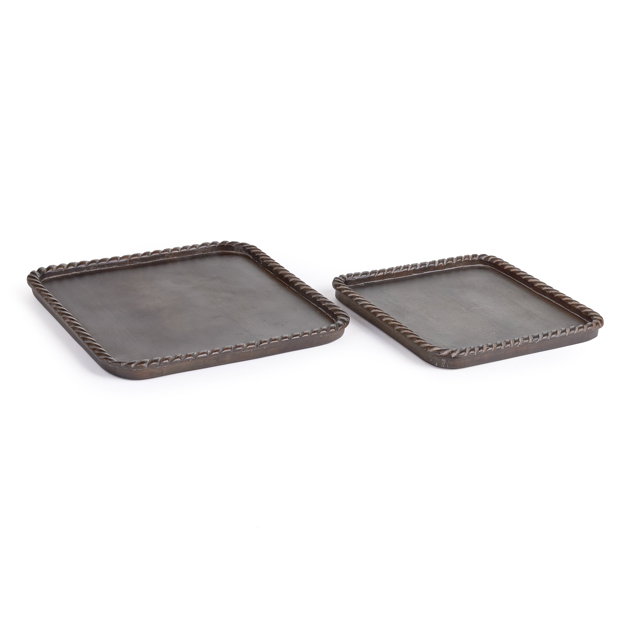 Hand carved from mango wood, this pair of trays is a sweet little accent for baked goods or a cheese tray. A little touch of natural wood tone is always on trend. Amethyst Home provides interior design, new construction, custom furniture, and area rugs in the Salt Lake City metro area.