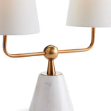 With dramatically elongated shades, the Madison Dublet Lamp is clean and modern. The brass finish and marble base give it a touch of classic elegance. Amethyst Home provides interior design, new construction, custom furniture, and area rugs in the Kansas City metro area.