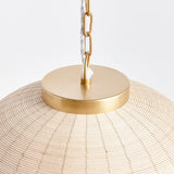 Woven in a natural cane rattan, with subtle variations in color making each one truly unique, this pendant is an instant classic. The brass details on the top and along the bottom rim make it decidedly more refined. And talk about scale! A show-stopping fixture for kitchen island, entry foyer or hallway. Amethyst Home provides interior design, new construction, custom furniture, and area rugs in the Kansas City metro area.