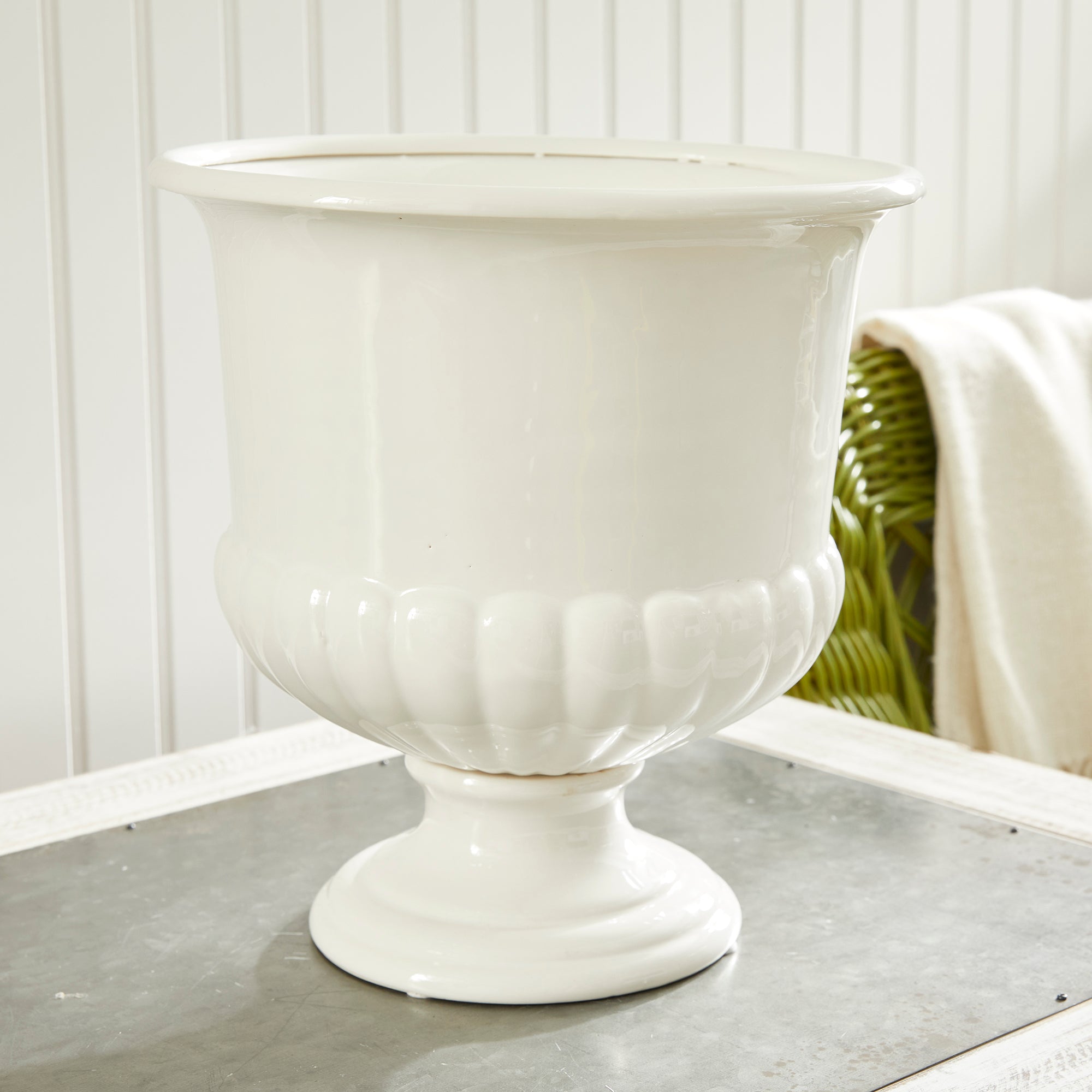 A real statement piece. The Mirabelle Pedestal Bowl is made in classic Italian style. A beautiful addition to any traditional to transitional space. Amethyst Home provides interior design, new construction, custom furniture, and area rugs in the Austin metro area.
