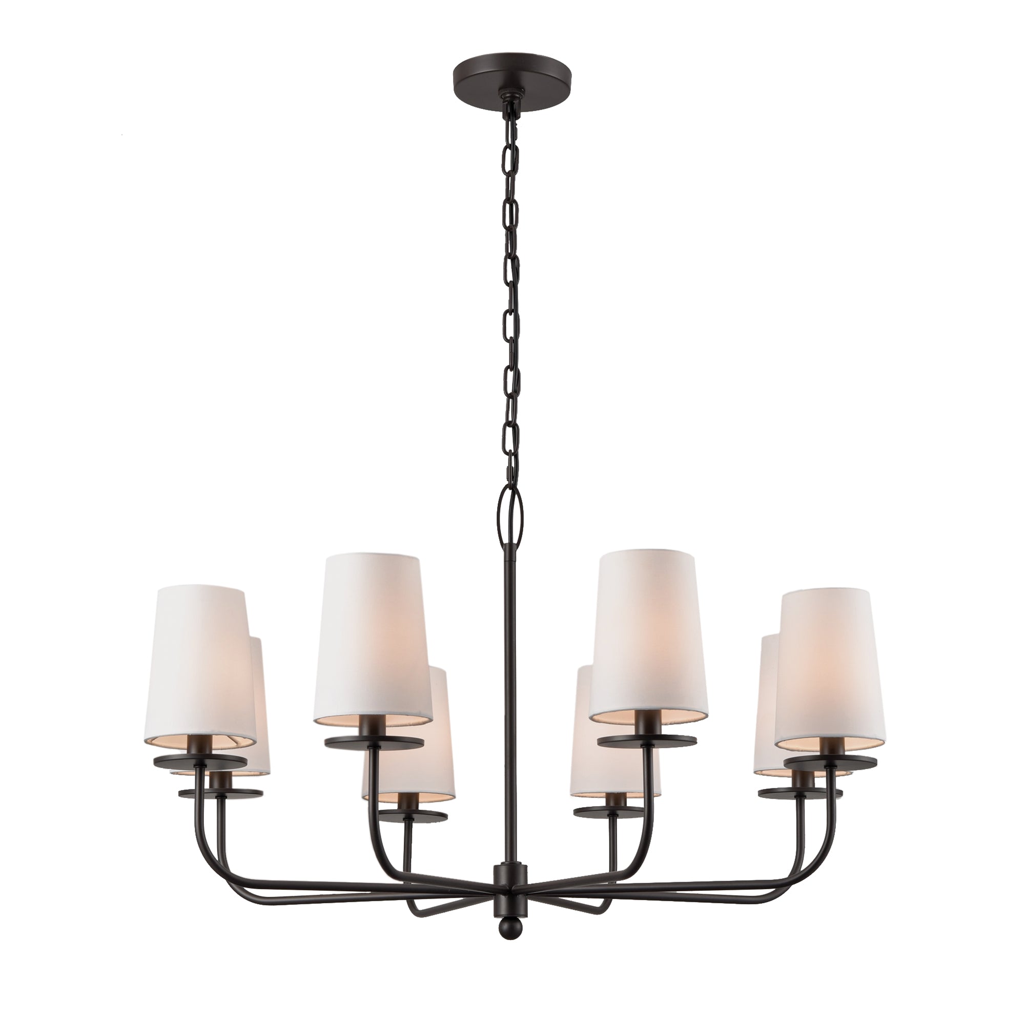 The Neville Chandelier is a fresh take on a classic shape. Subtle modern touches like the tapered shade and oil rubbed bronze finish complete the look. Amethyst Home provides interior design, new construction, custom furniture, and area rugs in the Austin metro area.
