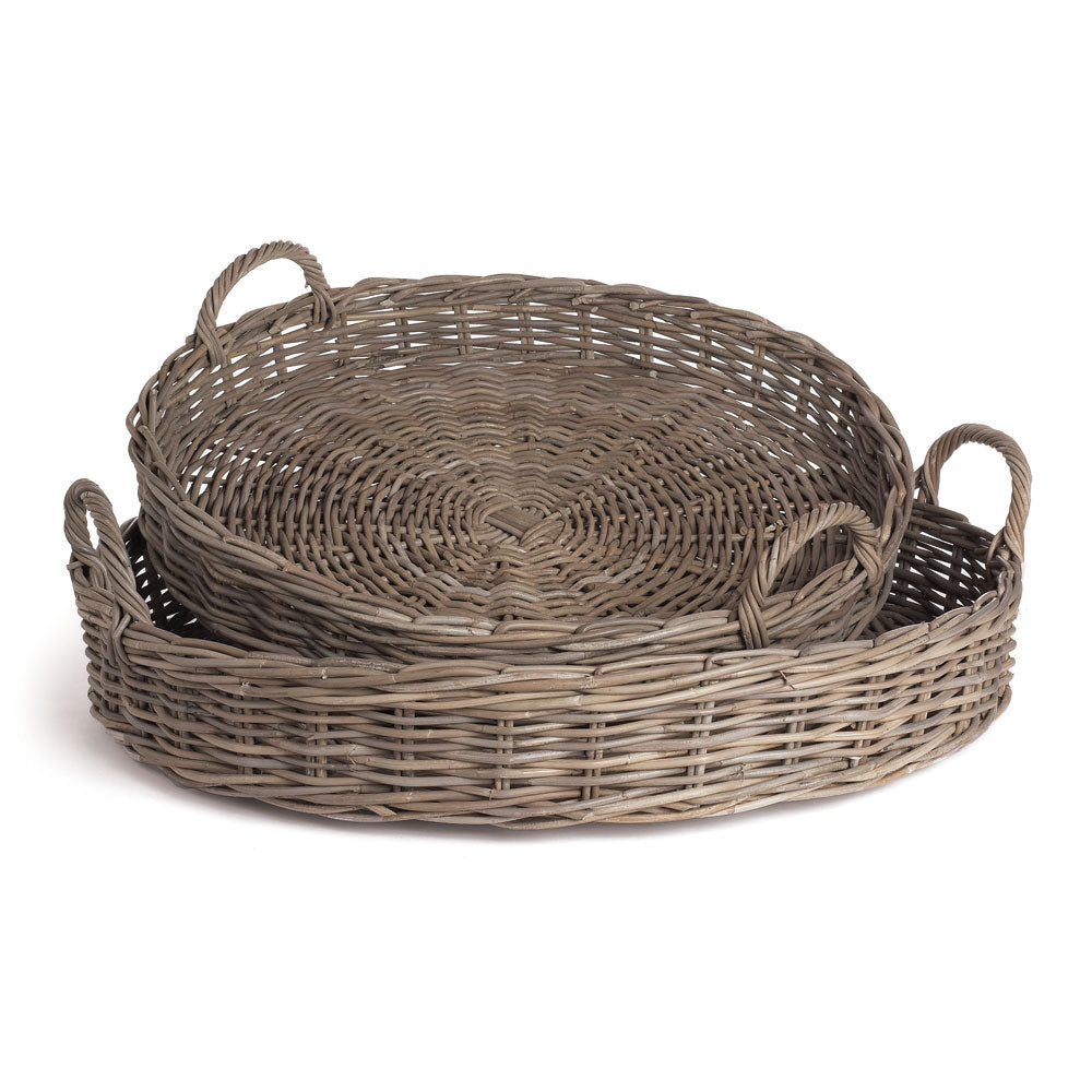 When it comes to the classic, casual appeal of rattan, these baskets are some of the best. The low, wide design makes them ideal for entertaining or as an ottoman tray. Amethyst Home provides interior design, new construction, custom furniture, and area rugs in the Charlotte metro area.