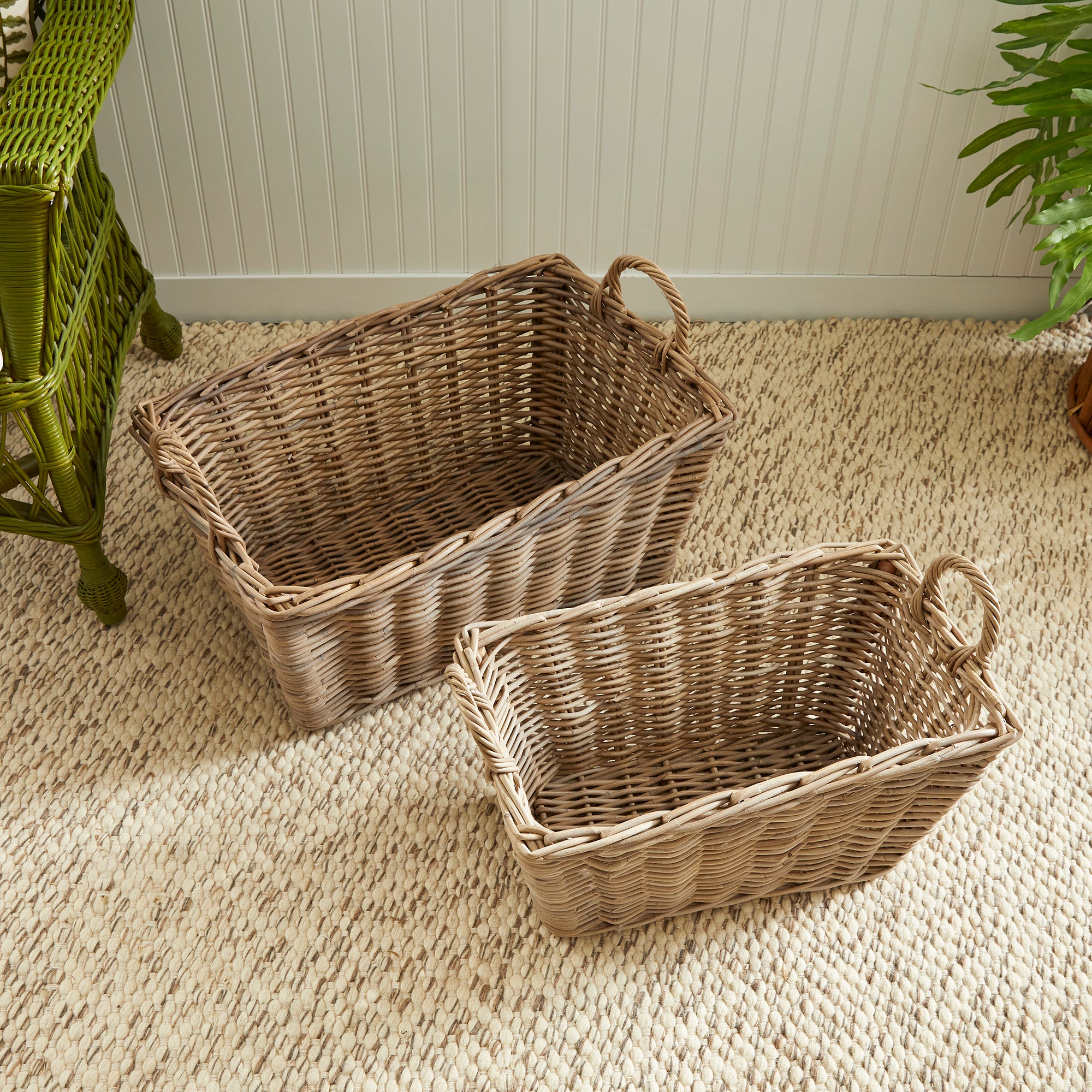 When it comes to the classic, casual appeal of rattan, these baskets are some of the best. They make a great set of laundry baskets or any thing you need stored beautifully. Amethyst Home provides interior design, new construction, custom furniture, and area rugs in the Alpharetta metro area.