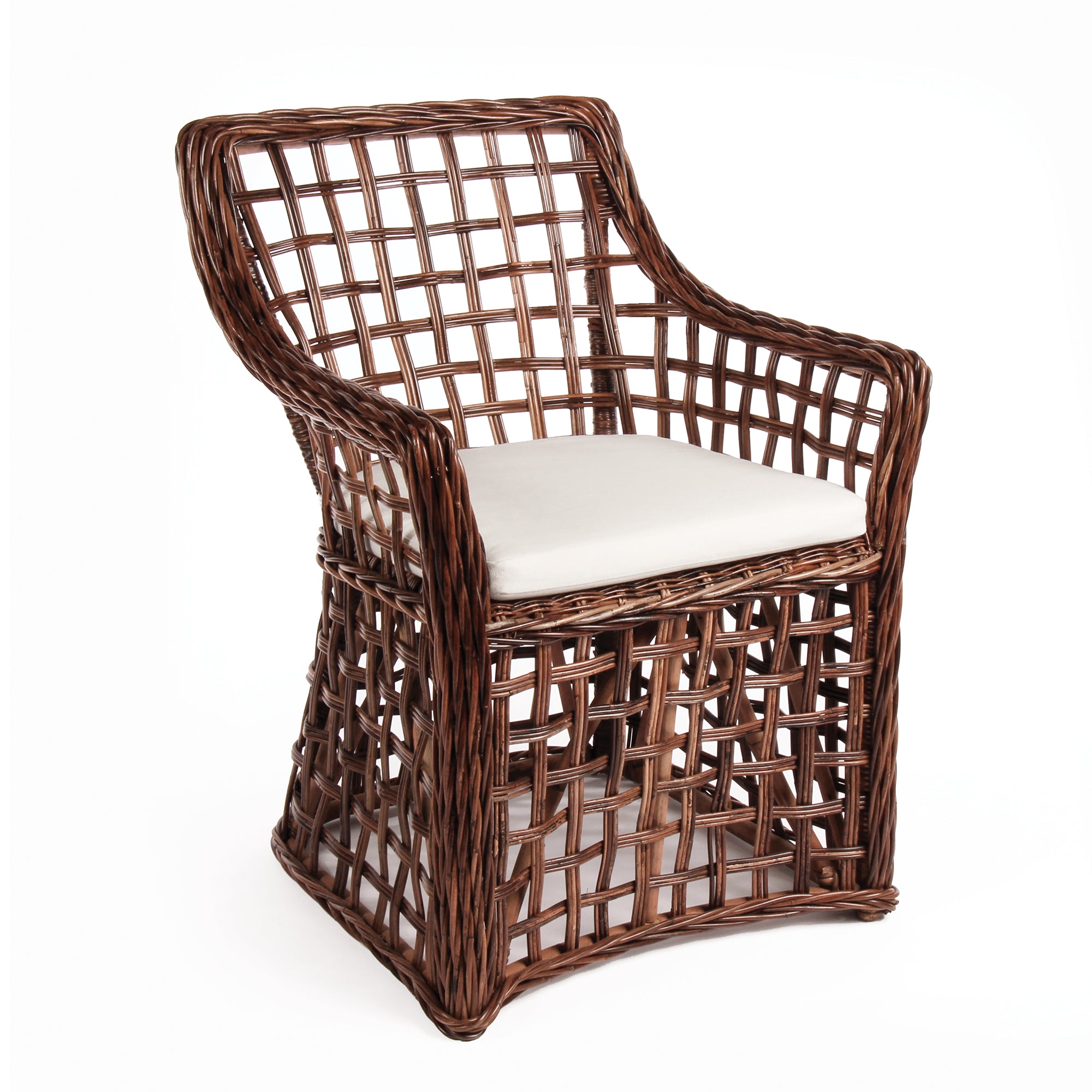 The open weave of this rattan armchair is a shining example of centuries old craftsmanship. Made by some of the world's most accomplished weavers, the Normandy collection is five-star rattan. Amethyst Home provides interior design, new construction, custom furniture, and area rugs in the Newport Beach metro area.