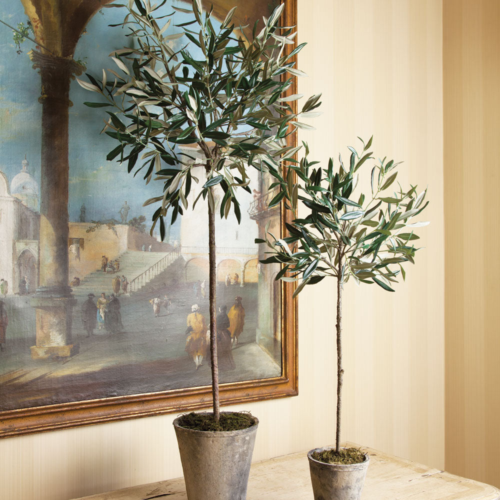 100% realistic- a perfect copy of an olive tree. This drop-in is a no-maintenance work of art. Complete with a well-suited pot, it makes for a lovely gift. Amethyst Home provides interior design, new construction, custom furniture, and area rugs in the Scottsdale metro area.