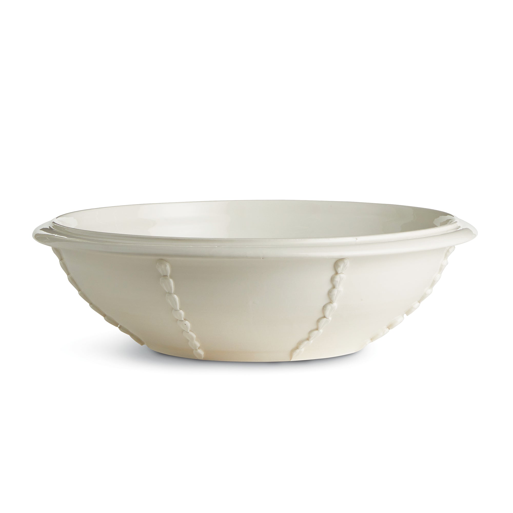 The Positano Decorative Bowl is handmade by Italian artisans in Tuscany, Italy. With a classic Italian craftsmanship passed down through generations, each piece is a true original. Each shell form is hand-applied, in a linear pattern creating a traditional classic look. Designed in grand scale, a  real masterpiece for feature table, kitchen island or mantel. Amethyst Home provides interior design, new construction, custom furniture, and area rugs in the Miami metro area.