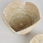 These well-scaled all natural baskets are hand-woven by skilled artisans using sustainable materials. With sculpted petal-like rims, they are just perfect for creating that spa-inspired look for home or office. Amethyst Home provides interior design, new construction, custom furniture, and area rugs in the Laguna Beach metro area.