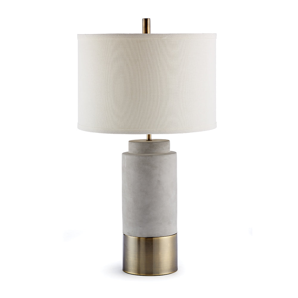 An unexpected mix of cement and brass accents make the Scully Cylinder lamp a stand out piece. The tall, narrow base and tailored shade are well-designed details not to be missed. Amethyst Home provides interior design, new construction, custom furniture, and area rugs in the Tampa metro area.